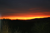 Sonnenuntergang über der Nachtweid bei Dauernheim, einem Naturschutzgebiet mit europaweiter Bedeutung.